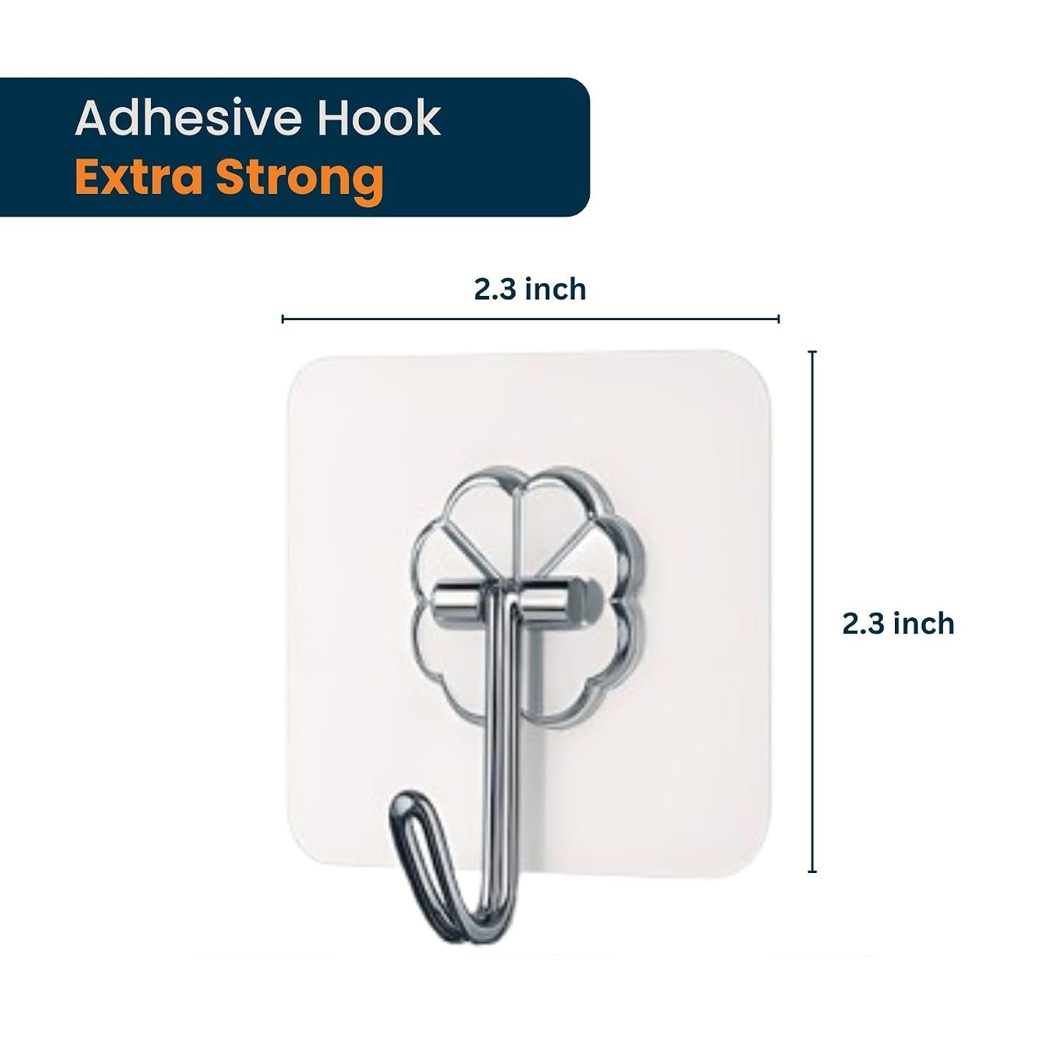 Heavy Duty Self Adhesive No Drill Wall Sticky Hooks for Hanging | Transparent Nail Free Waterproof Wall Hanger Hook for Bathroom Kitchen and Home